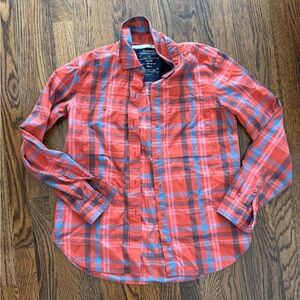 REI Women’s Red Plaid Button-Up Shirt
